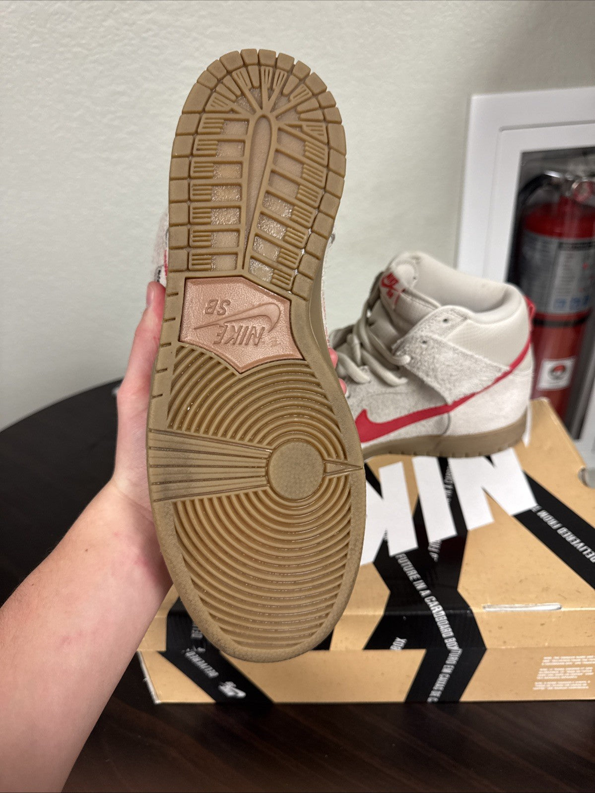 Size 11.5 - 2013 Nike SB Hyper Birch/Red Dunk High | Worn Once