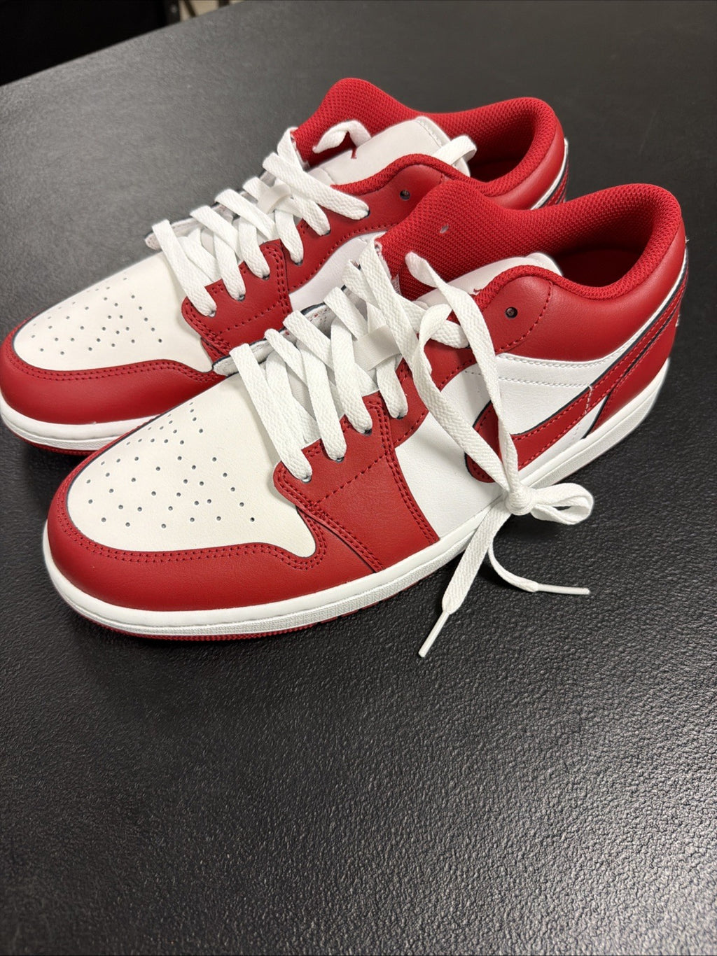 Nike Air Jordan 1 Low Varsity Red White 553558-166 Men's Shoes NEW Size 10.5