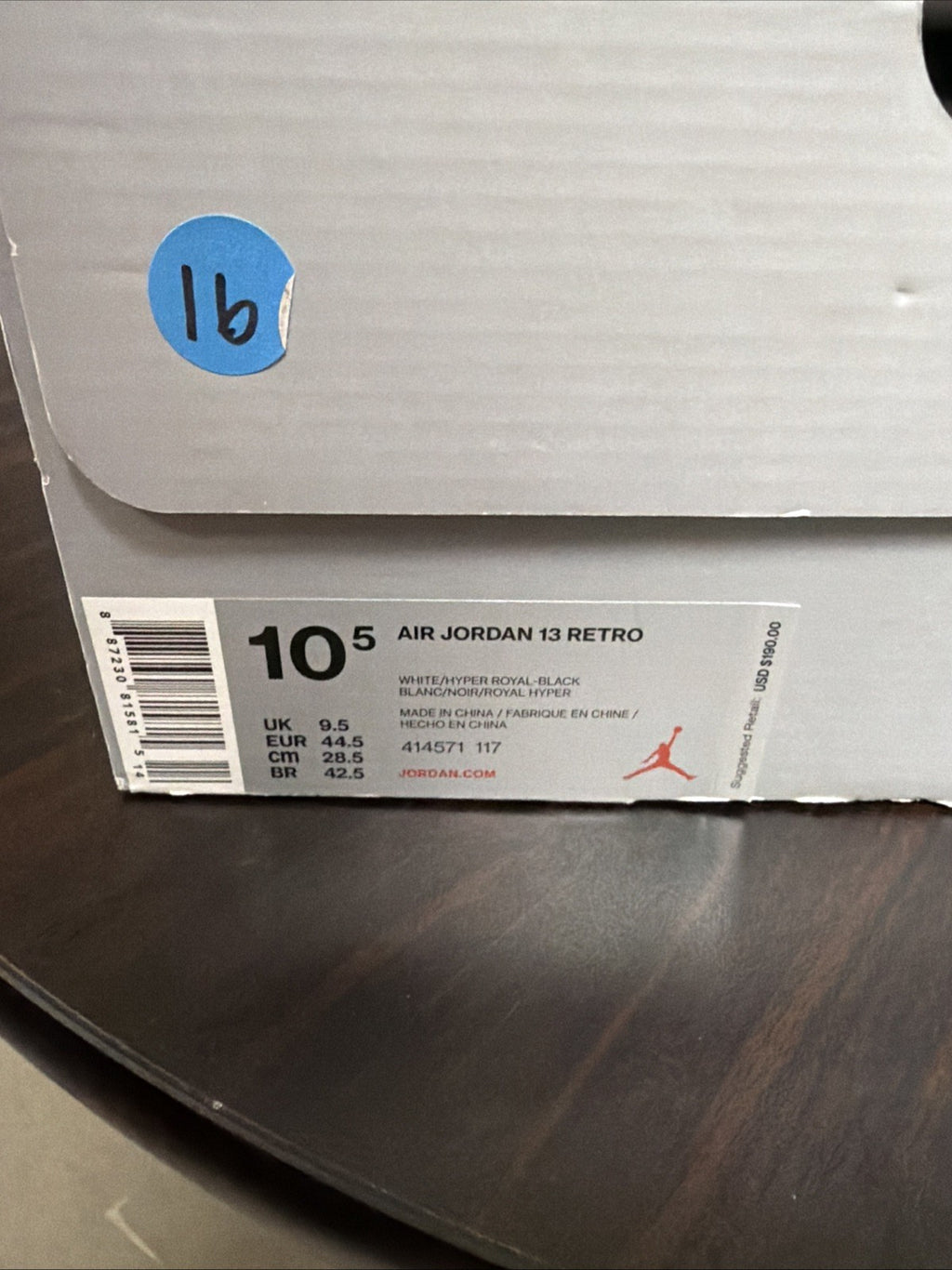Air Jordan 13 Retro Hyper Royal White Blue Size 10.5 with box 