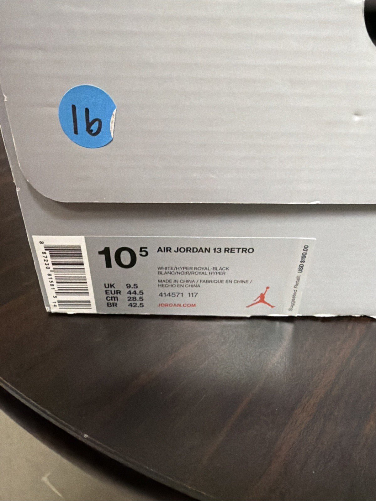 Air Jordan 13 Retro Hyper Royal White Blue Size 10.5 with box 