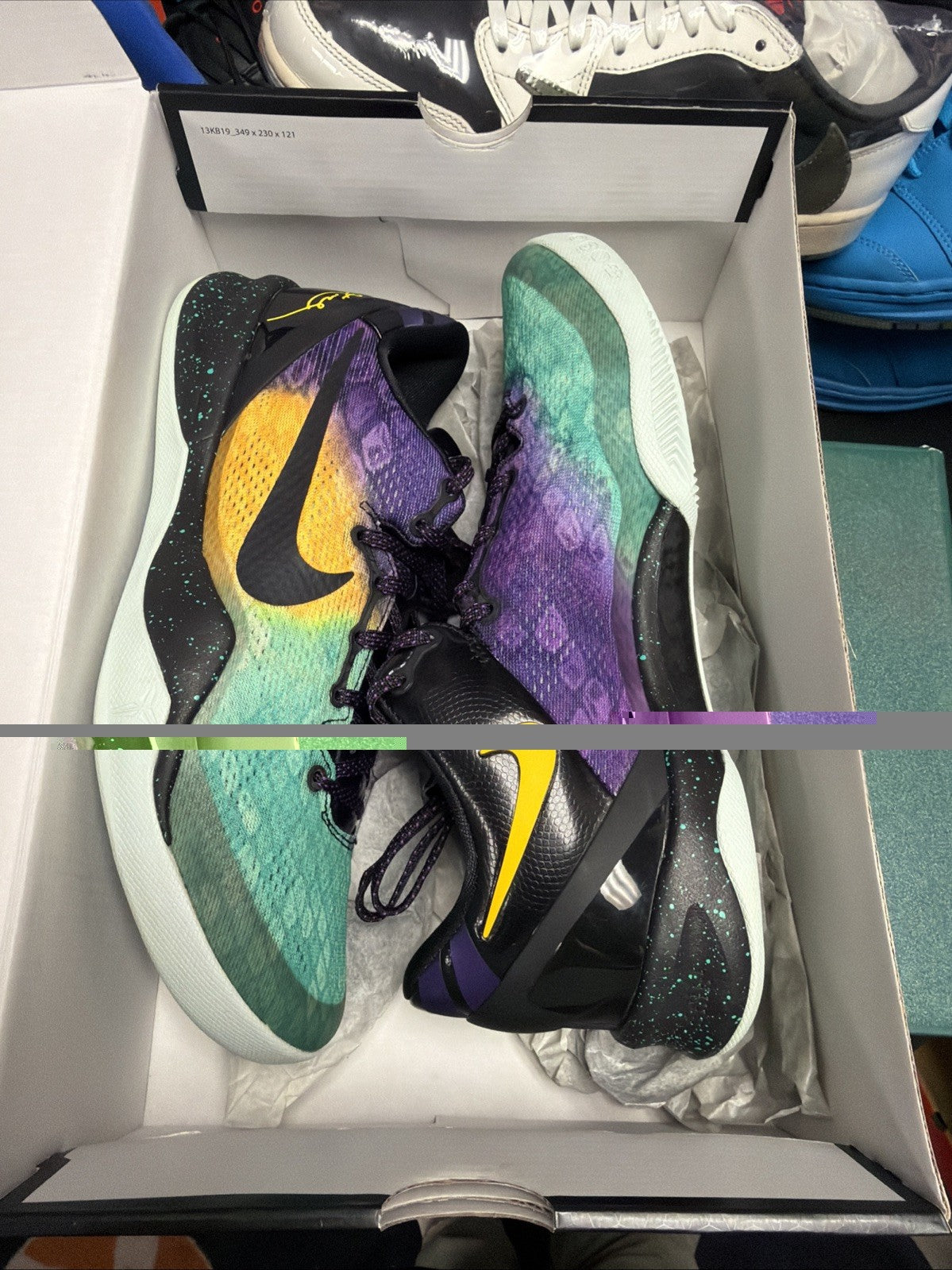 Nike Kobe 8 VIII System Easter Purple-Yellow-Teal Size 10 Sneakers 555035-302