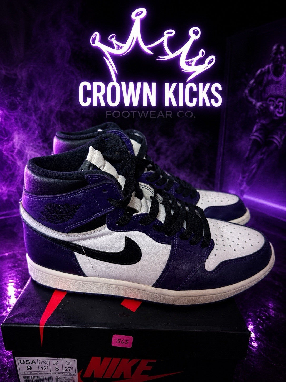 Size 9 - Air Jordan 1 Retro OG High Court Purple