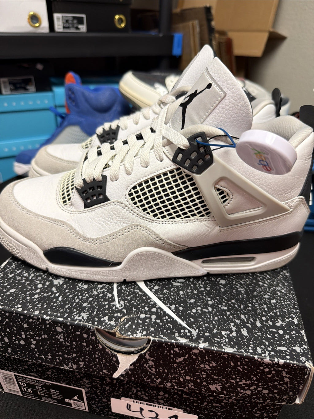 Size 10 - Jordan 4 Retro Mid Military Black