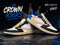Size 8.5 - Air Jordan 1 Retro x Fragment Design x Travis Scott Low Blue