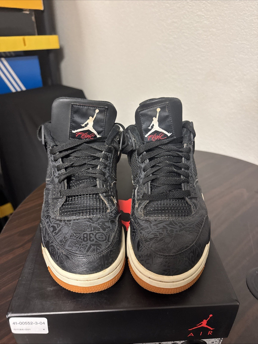 2019 Air Jordan 4 Retro Black Laser Gum CI1184-001 Men's Size 10.5 - Worn Once