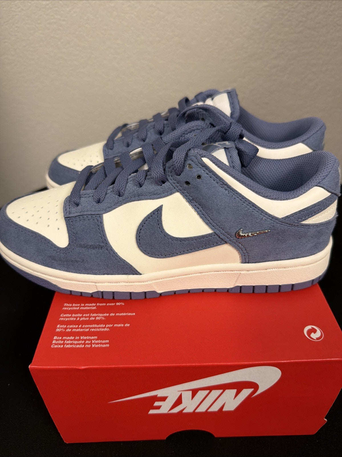 Size 8.5 - Nike Dunk Low Mini Swoosh - World Indigo W