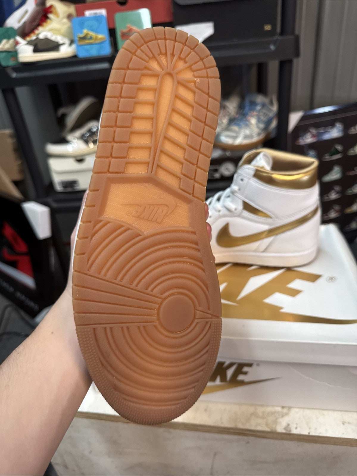 Wmns Size 12.5 - Nike Wmns Air Jordan 1 Retro HI OG White Gold | Worn Once