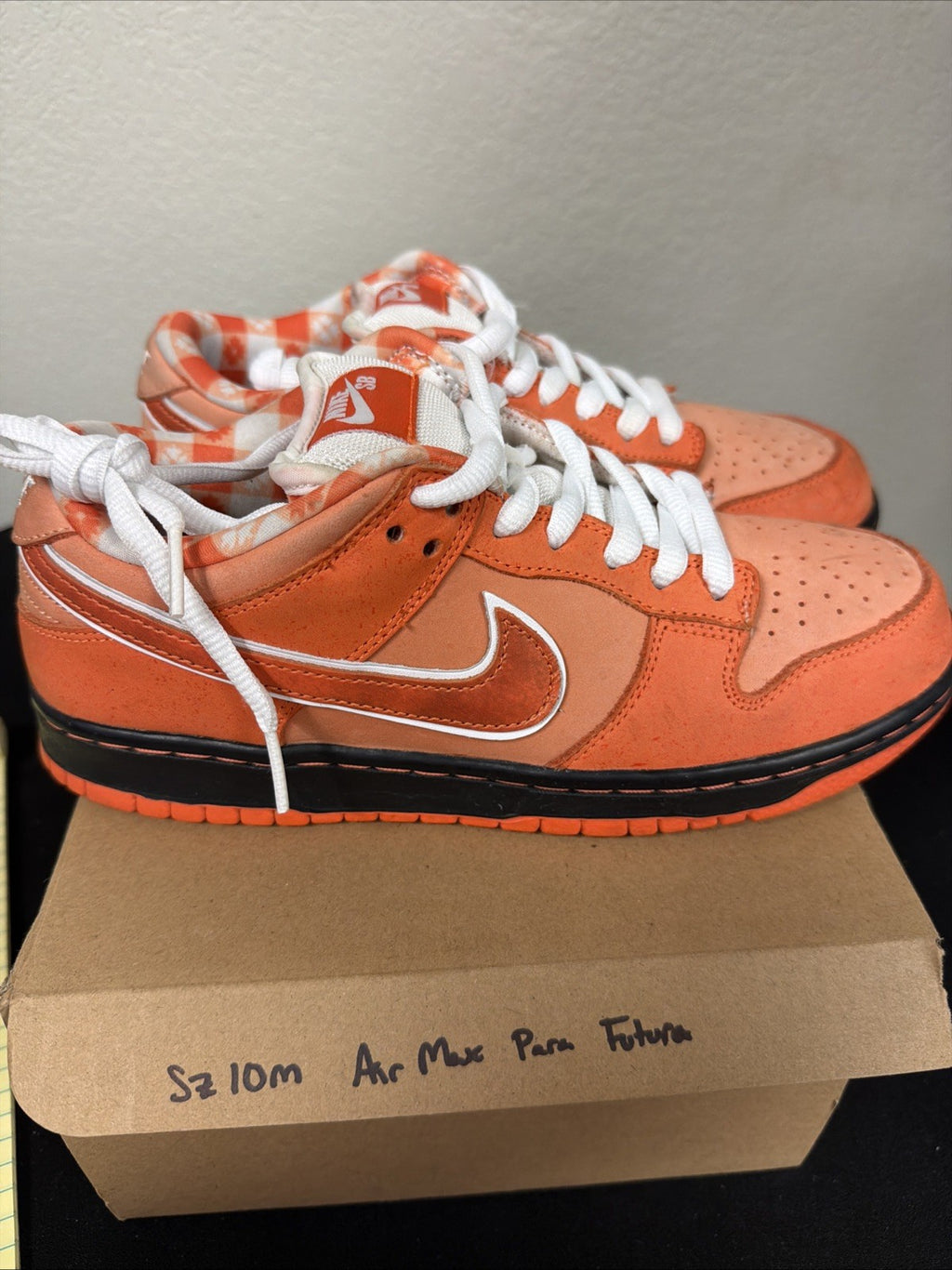 PREOWNED Nike SB Dunk Low Orange Lobster Size 10