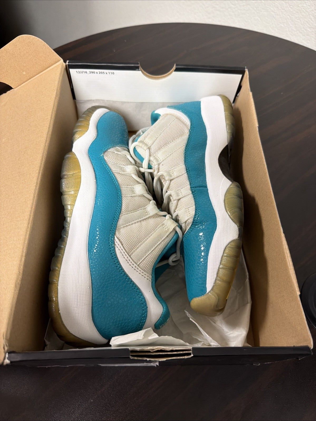 Girls' Nike Air Jordan XI 11 Low Aqua Turbo Green Retro GG 2014 sz 6Y