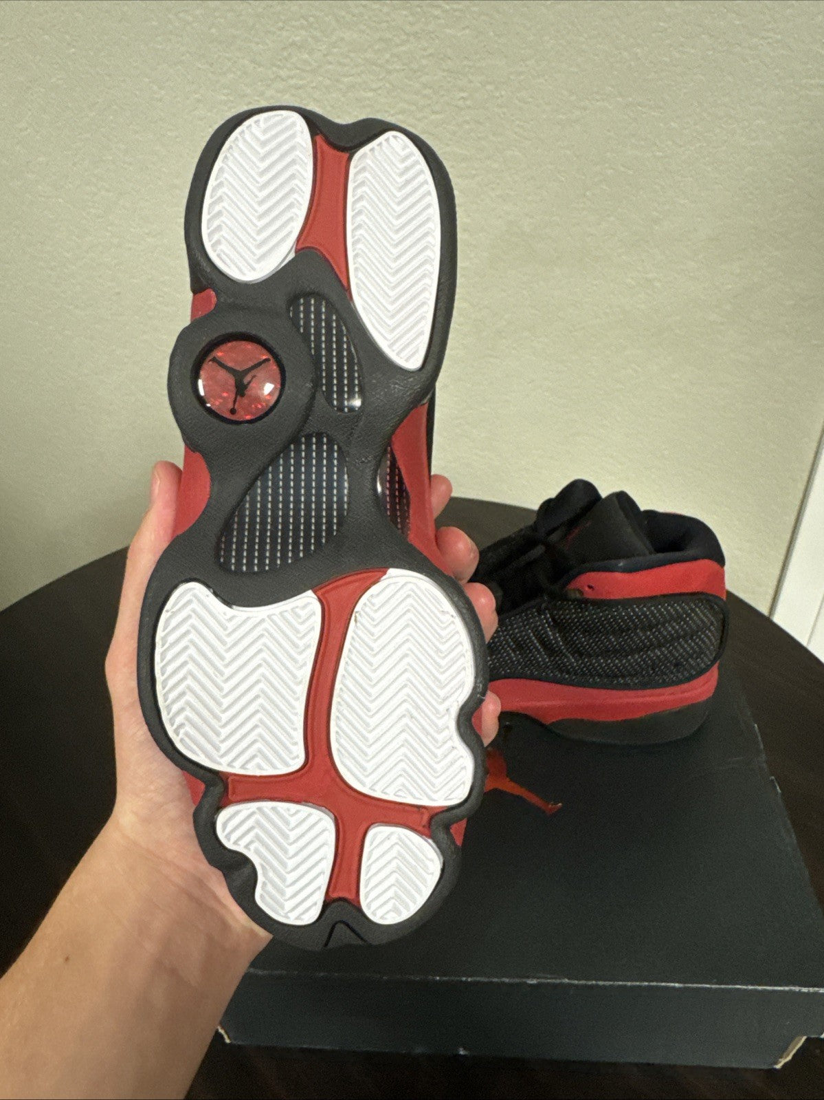 NIKE Air Jordan 13 Retro GS 'Bred' 2017 BLACK/ TRUE RED 414574-004 Youth 5y