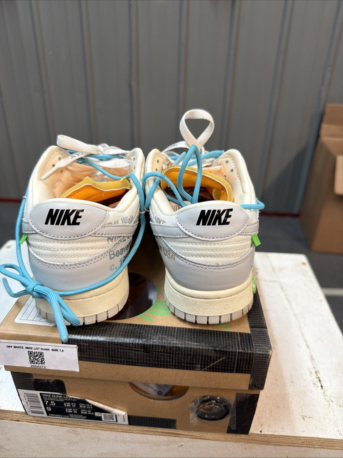 Size 7.5 - Nike Dunk Low x Off-White ‘Lot 02 of 50’ Grey Mens DM1602-115 (Clean)