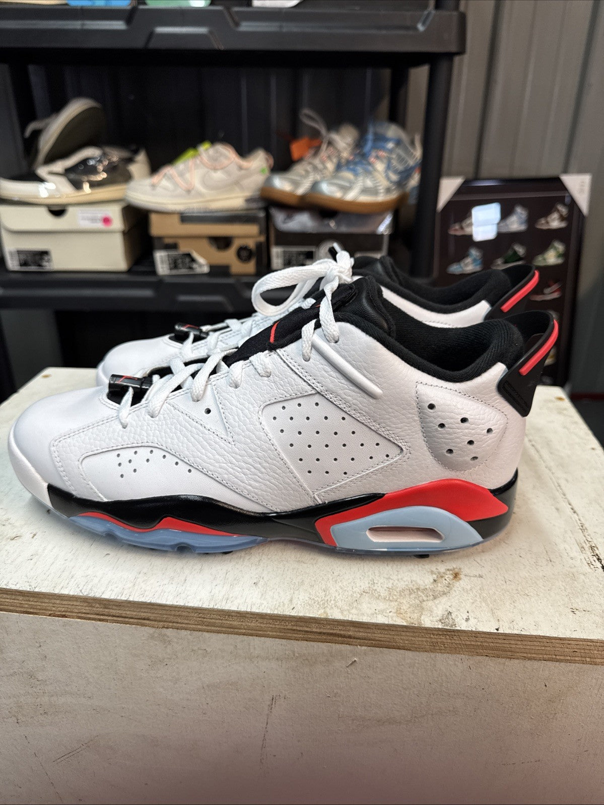 Size 12 - Air Jordan 6 Retro Golf Low White Infrared | Replacement Box