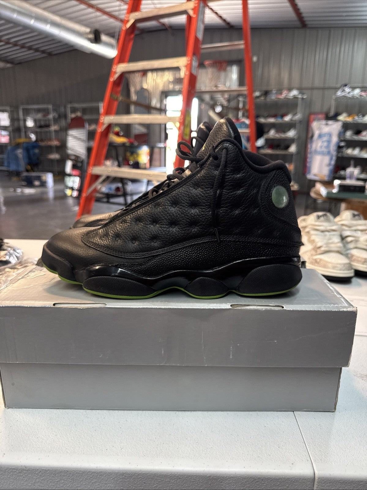 Size 9.5 - Air Jordan 13 Retro Black Altitude Green