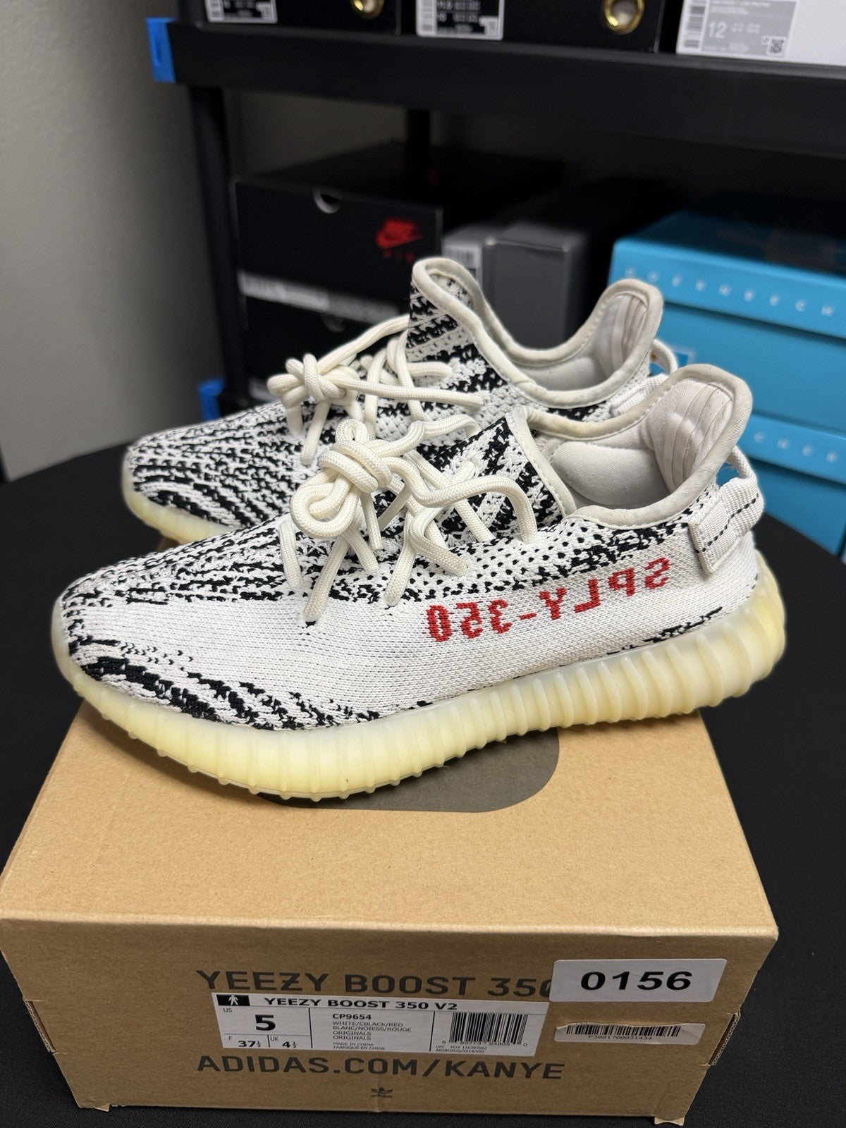adidas Yeezy Boost 350 V2 'Zebra' Men’s Size 5 Women's 6.5 (CP9654) OG