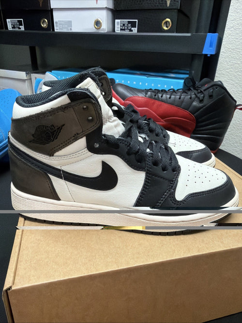 Air Jordan 1 Retro High Shoes 5Y Sail/Dark Mocha-Black-Black