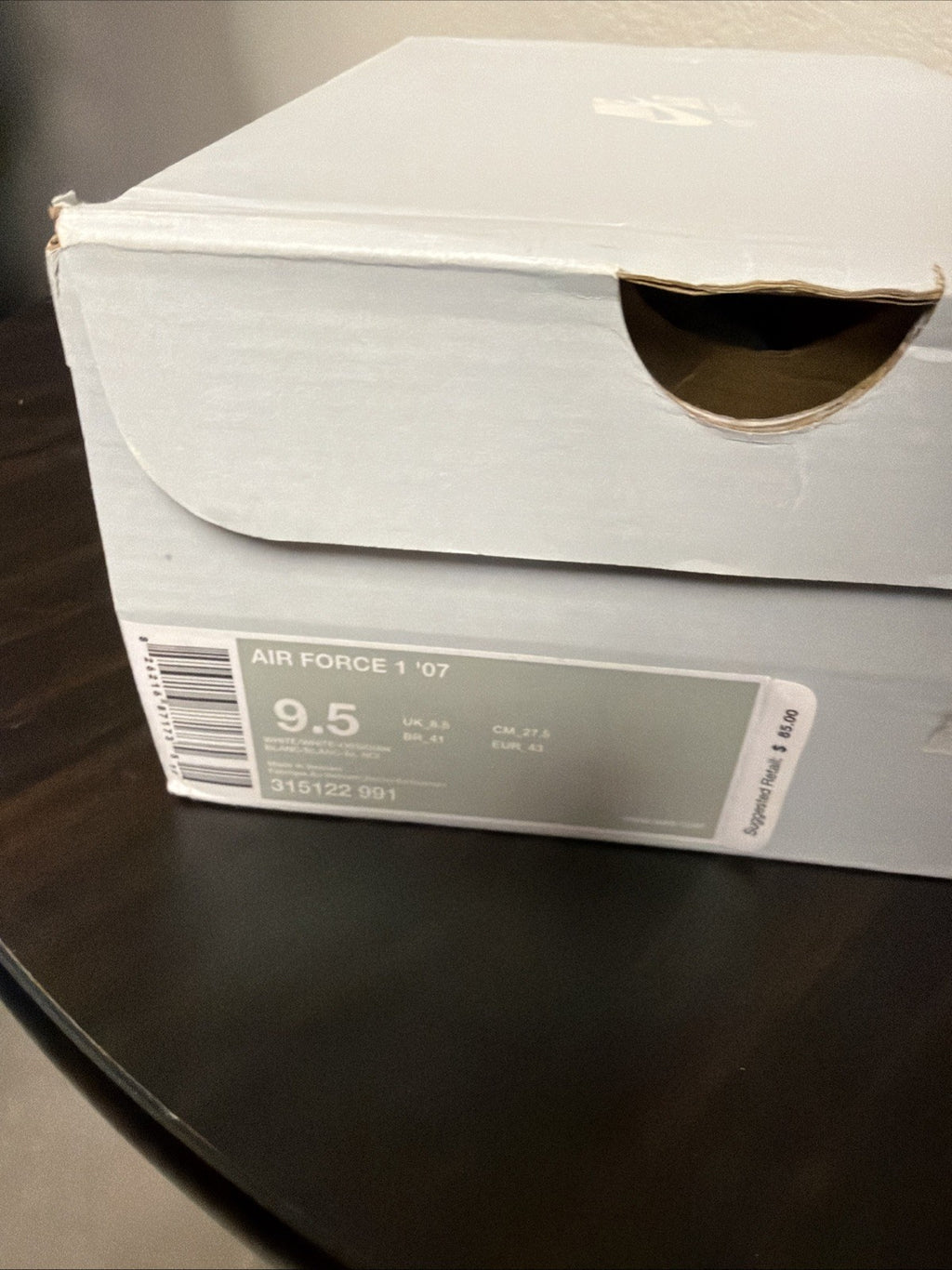 Nike Air Force 1 '07 'White Obsidian' White Navy Size 9.5 315122-991 2008