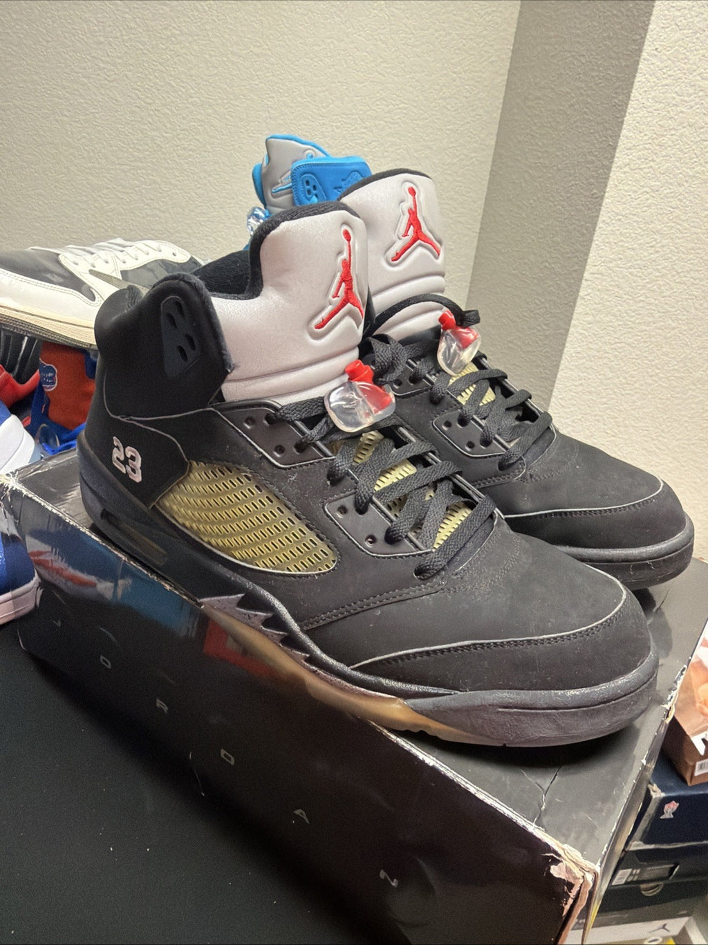 Size 14 - Air Jordan 5 Retro 2007 Black Metallic