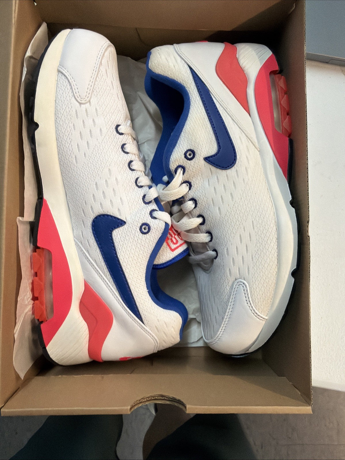 Size 10.5 Nike Air Max 180 EM White Solar Red