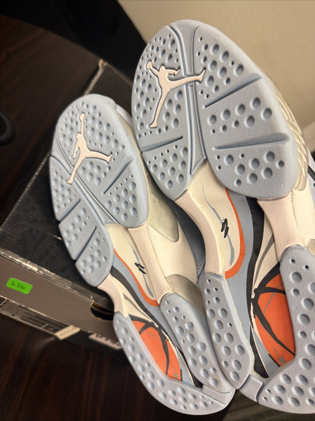 Size 7.5 Women’s - W Air Jordan 8 Retro Ice Blue Silver Orange Blaze 316836-401