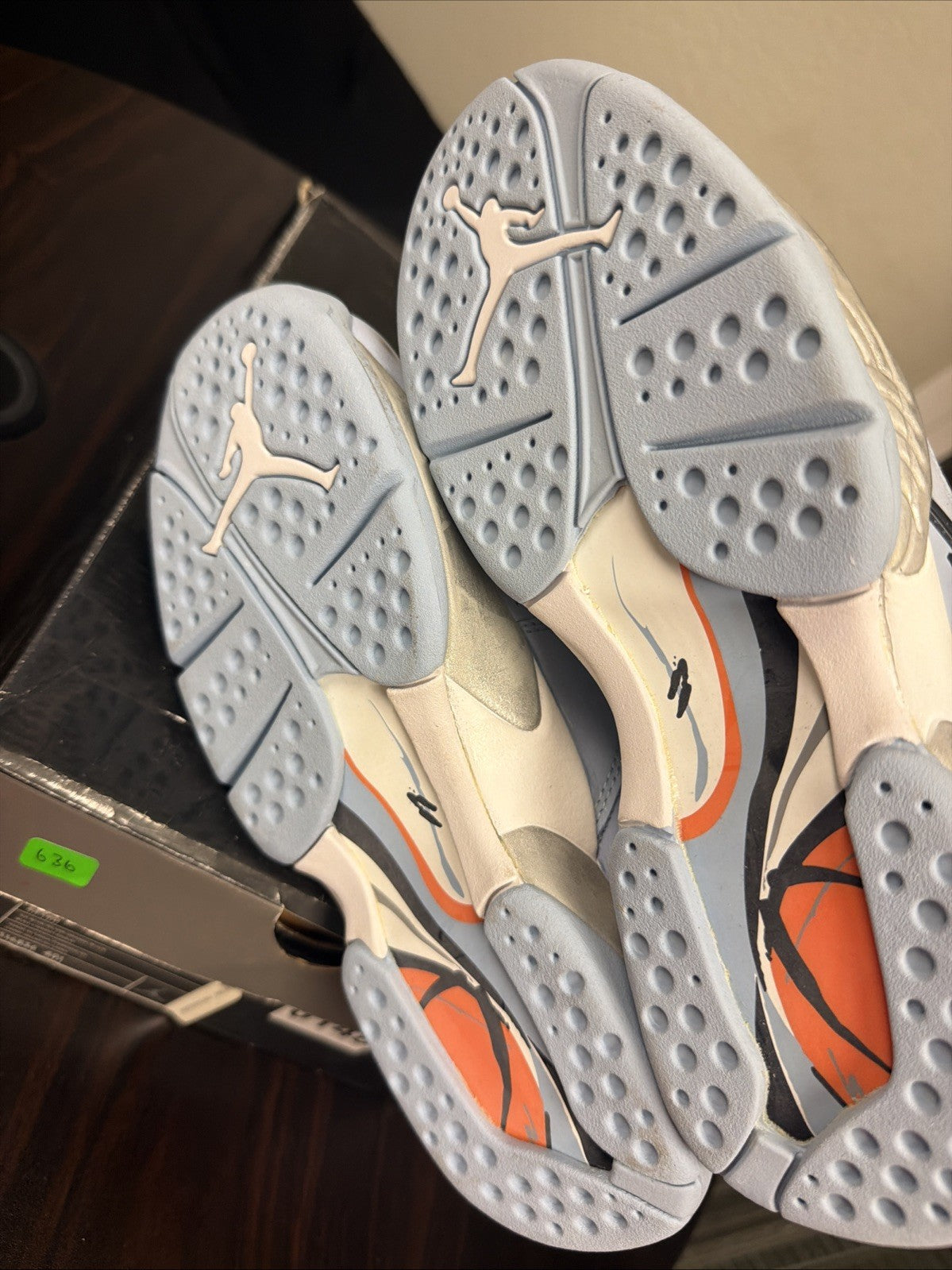 Size 7.5 Women’s - W Air Jordan 8 Retro Ice Blue Silver Orange Blaze 316836-401