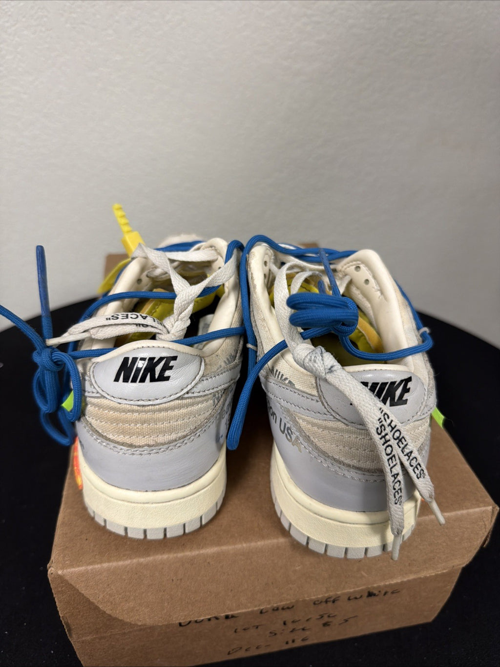 Nike x Off-White Dunk Low “Lot 10” Sail Grey Blue Size 8.5 Used Authentic