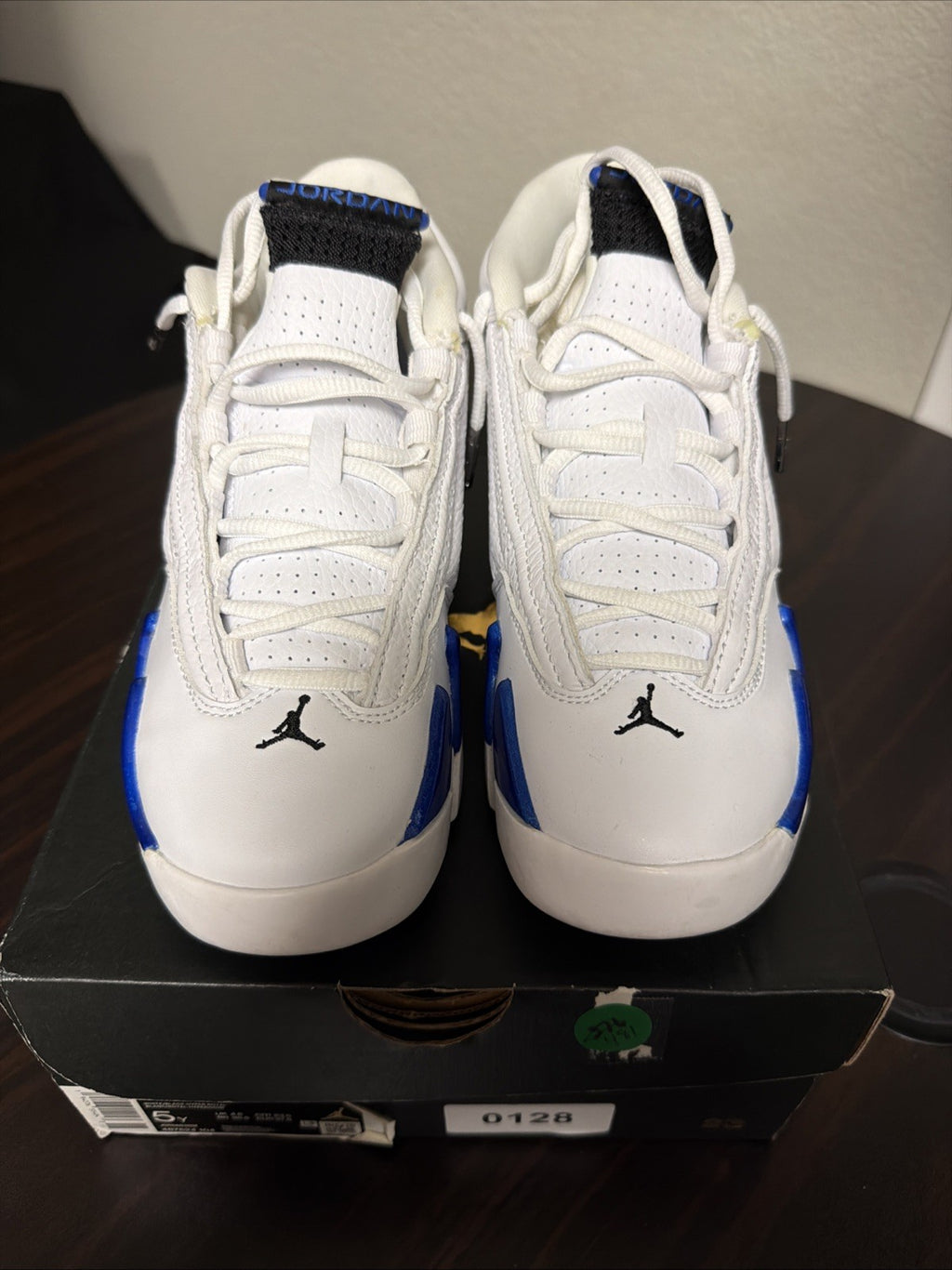 Jordan 14 Retro White Hyper Royal (GS) Childrens 5Y Womens 6.5 W/OG BOX EUC