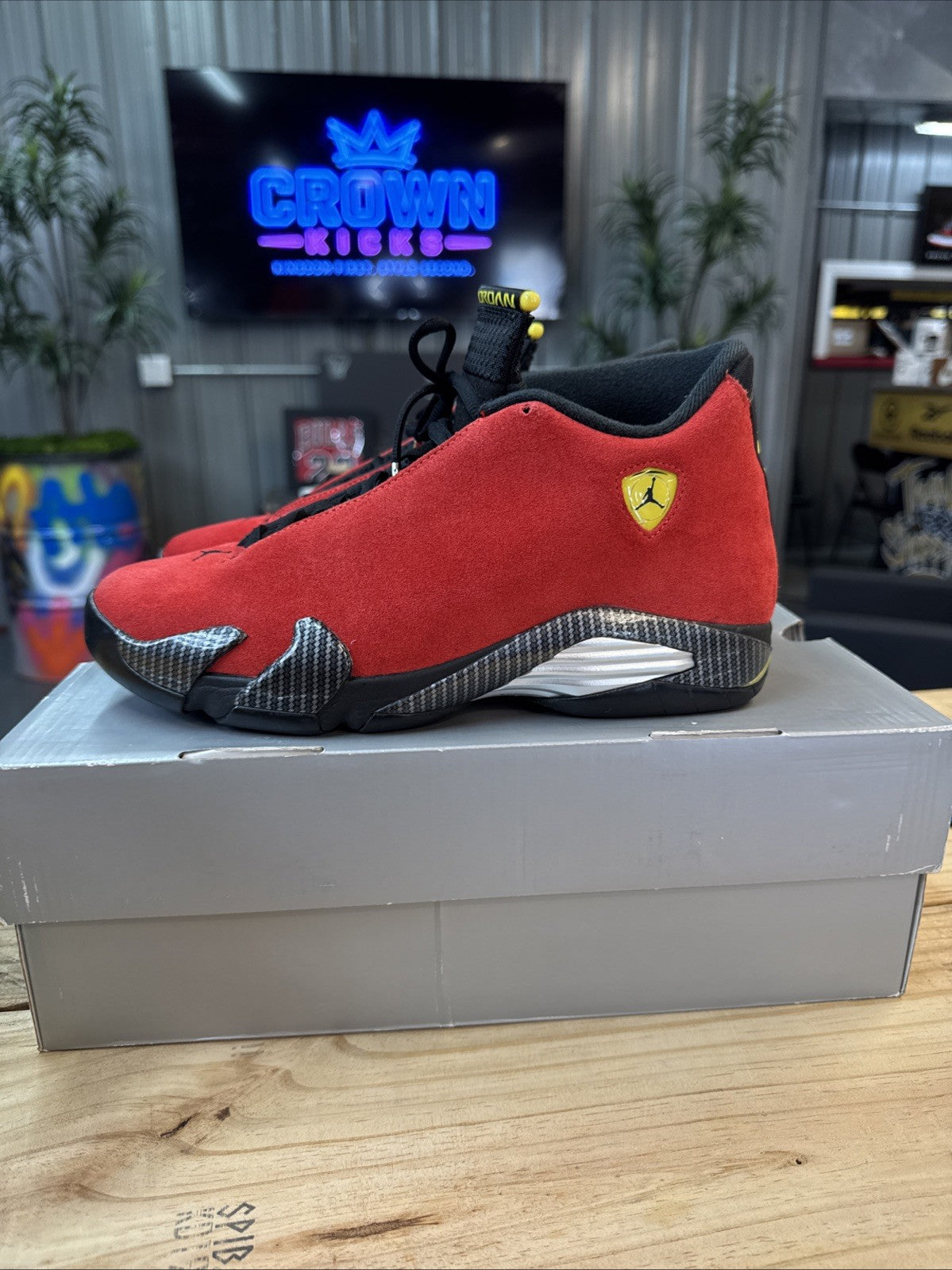 Size 9 - 2025 Nike Air Jordan 14 Retro Ferrari | Wore Once Replacement Box
