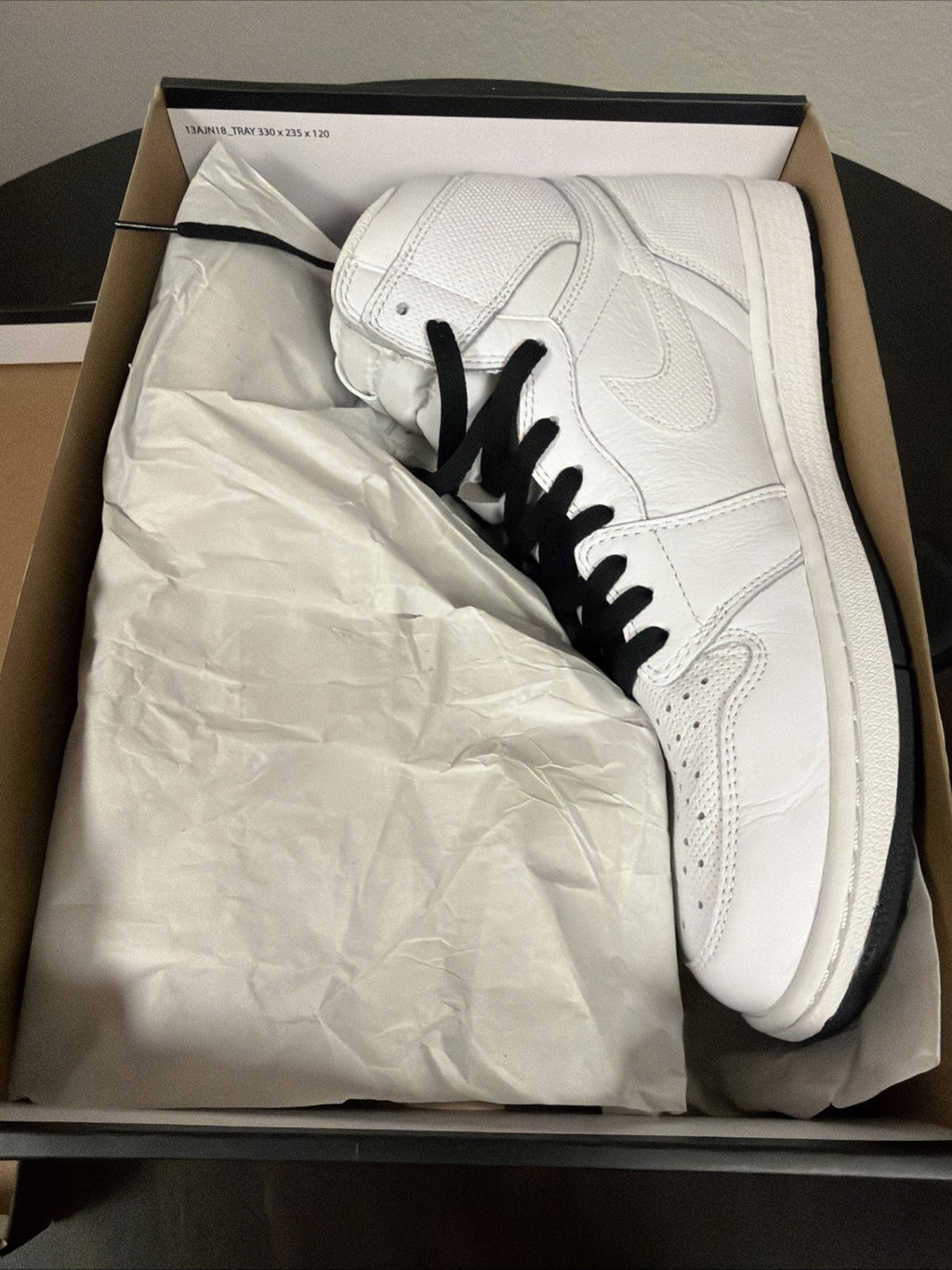 Nike Air Jordan 1 2017 High White Perforated Men's Size 12 555088-100