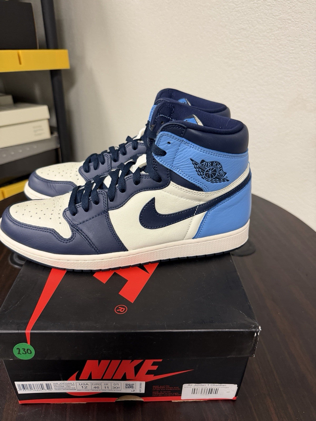 Nike Air Jordan 1 OG High Obsidian UNC Size 12