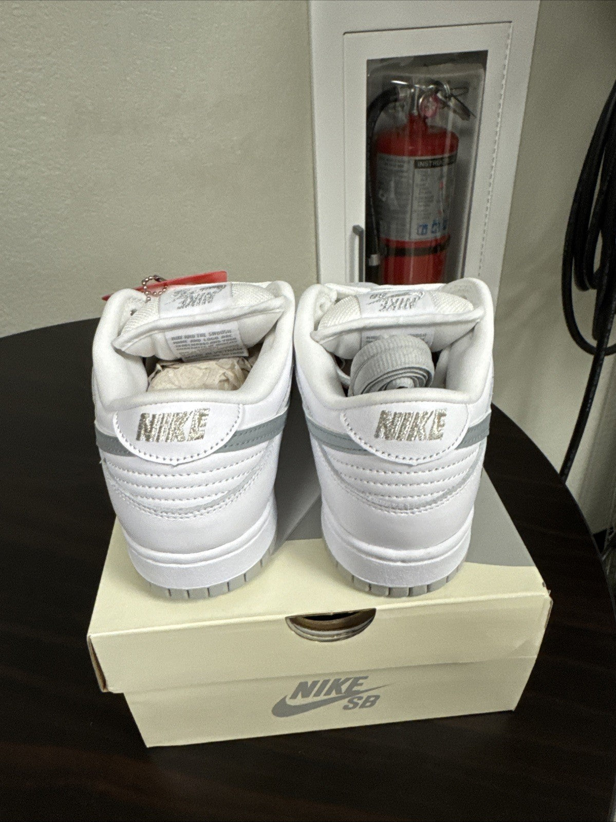Size 6 - Supreme Nike SB Dunk Low “White Metallic Silver”