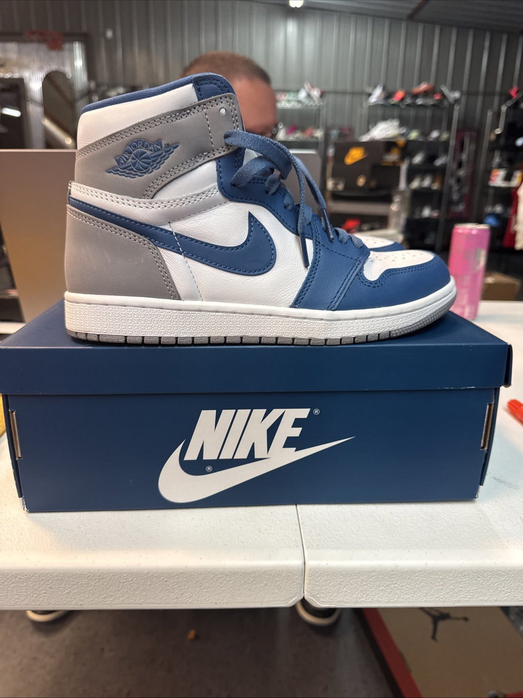 Size 8 - Nike Air Jordan 1 High Blue/White