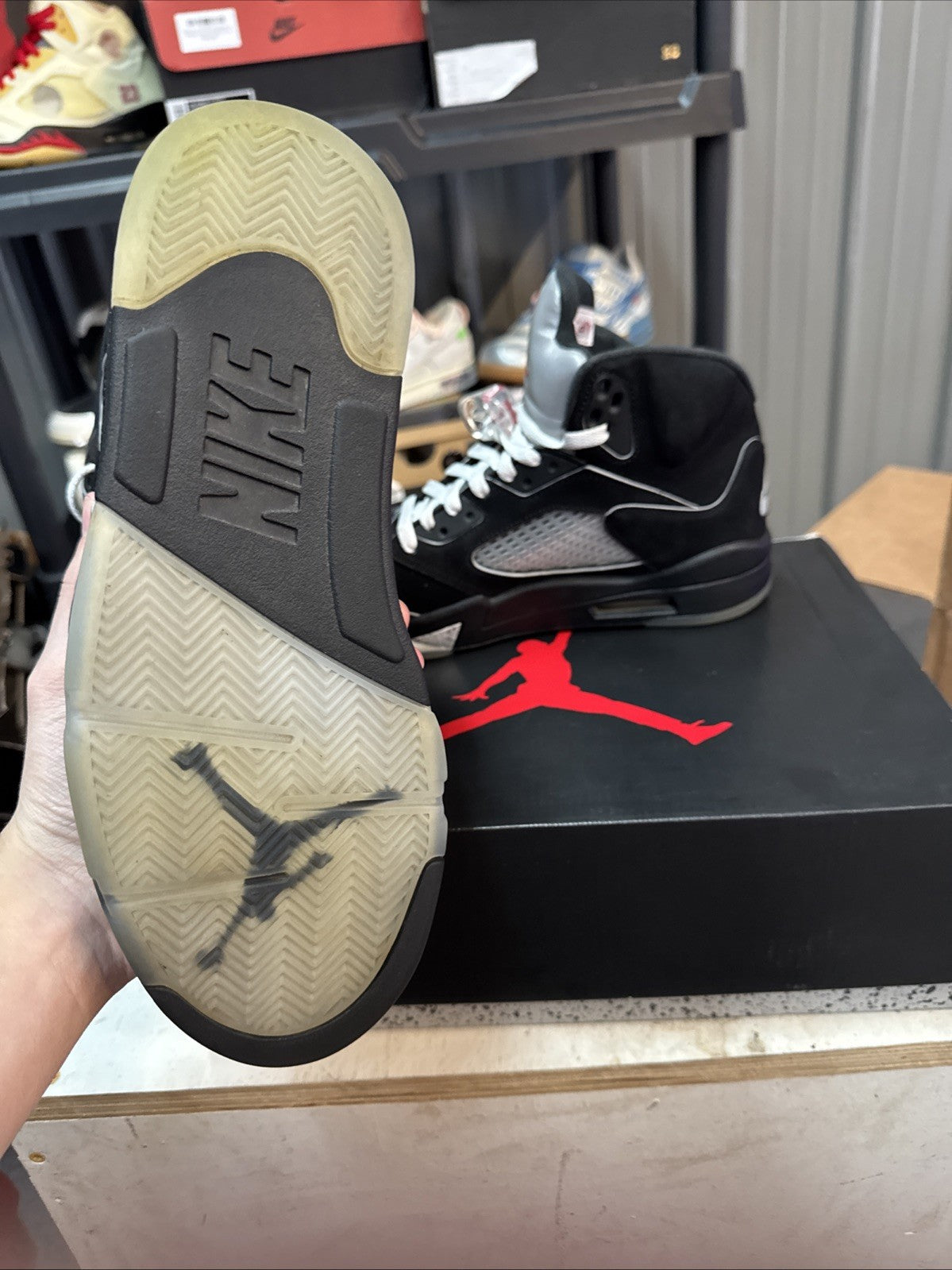 Size 9.5 - Air Jordan 5 Retro "BLACK METALLIC REIMAGINED"