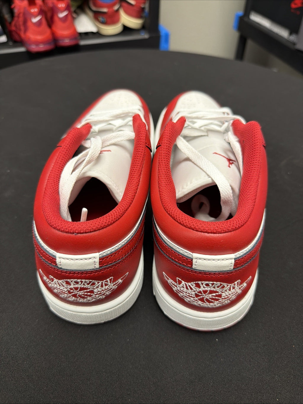 Nike Air Jordan 1 Low Shoes Summit White Varsity Red 553558-166 Men's Size 10.5