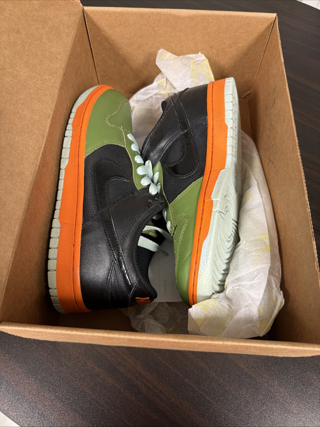 Nike Dunk Low Size Women’s Size 8 Mandarin Orange Black Green 317813-301