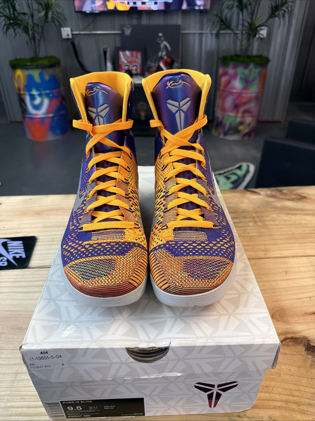 Nike Kobe IX Elite Showtime Team Collection Lakers 630847-500 Men’s Size 9.5