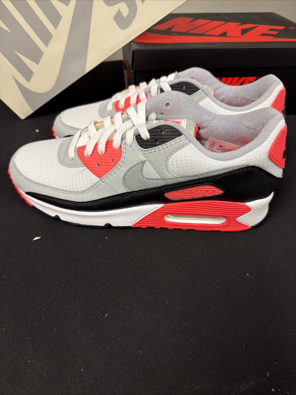 Nike Air Max 90 Infrared CT1686-100 Gray/White/Black/Pink Low Top Sneaker w/ Box