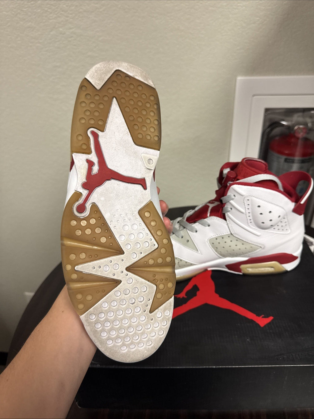 Jordan Air Jordan 6 Retro Shoes Mens 11.5 Maroon White Red High Top 384664-113