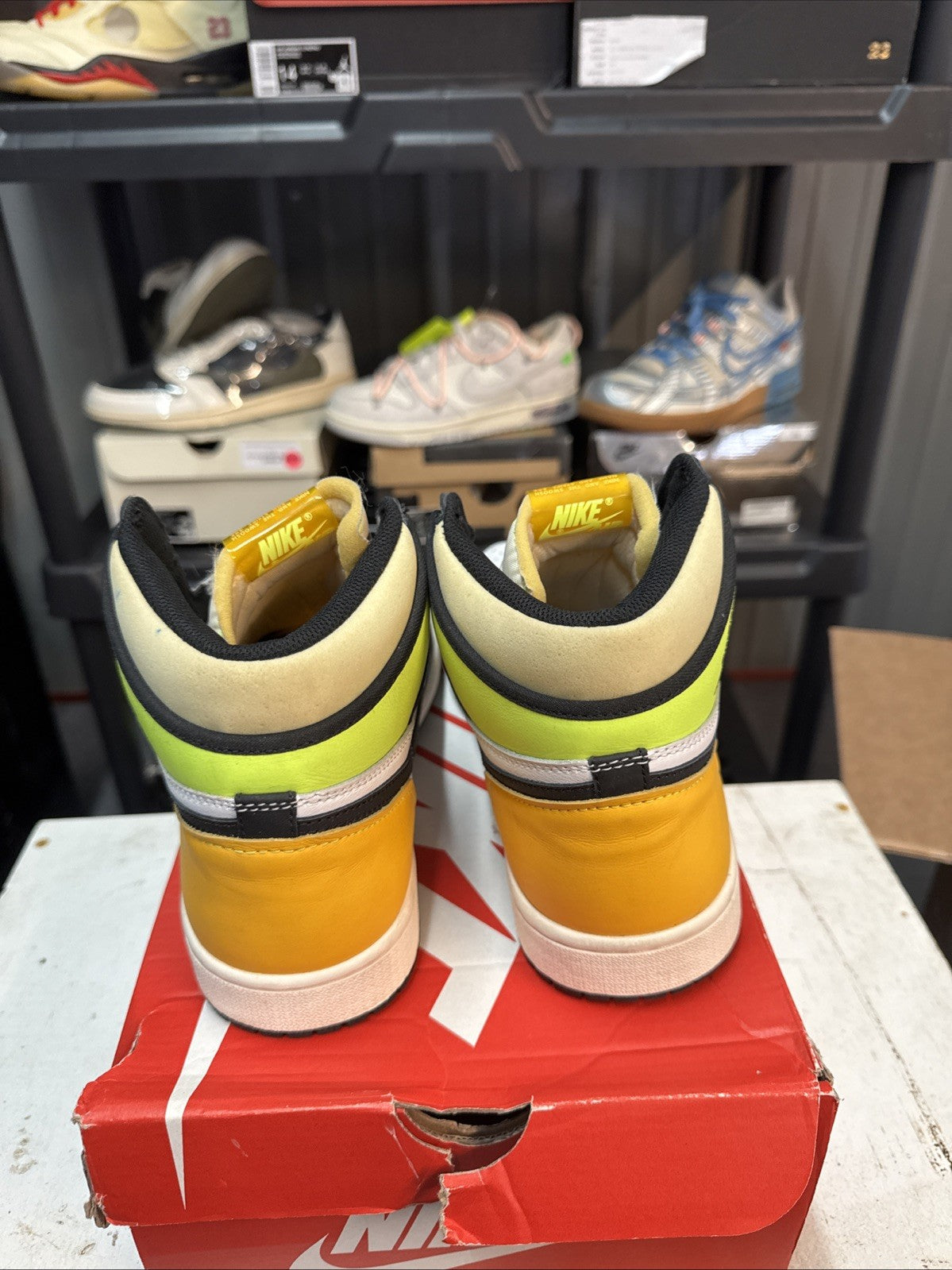 Size 10.5 - Air Jordan 1 Retro High OG Sneakers Volt Gold | Replacement Box
