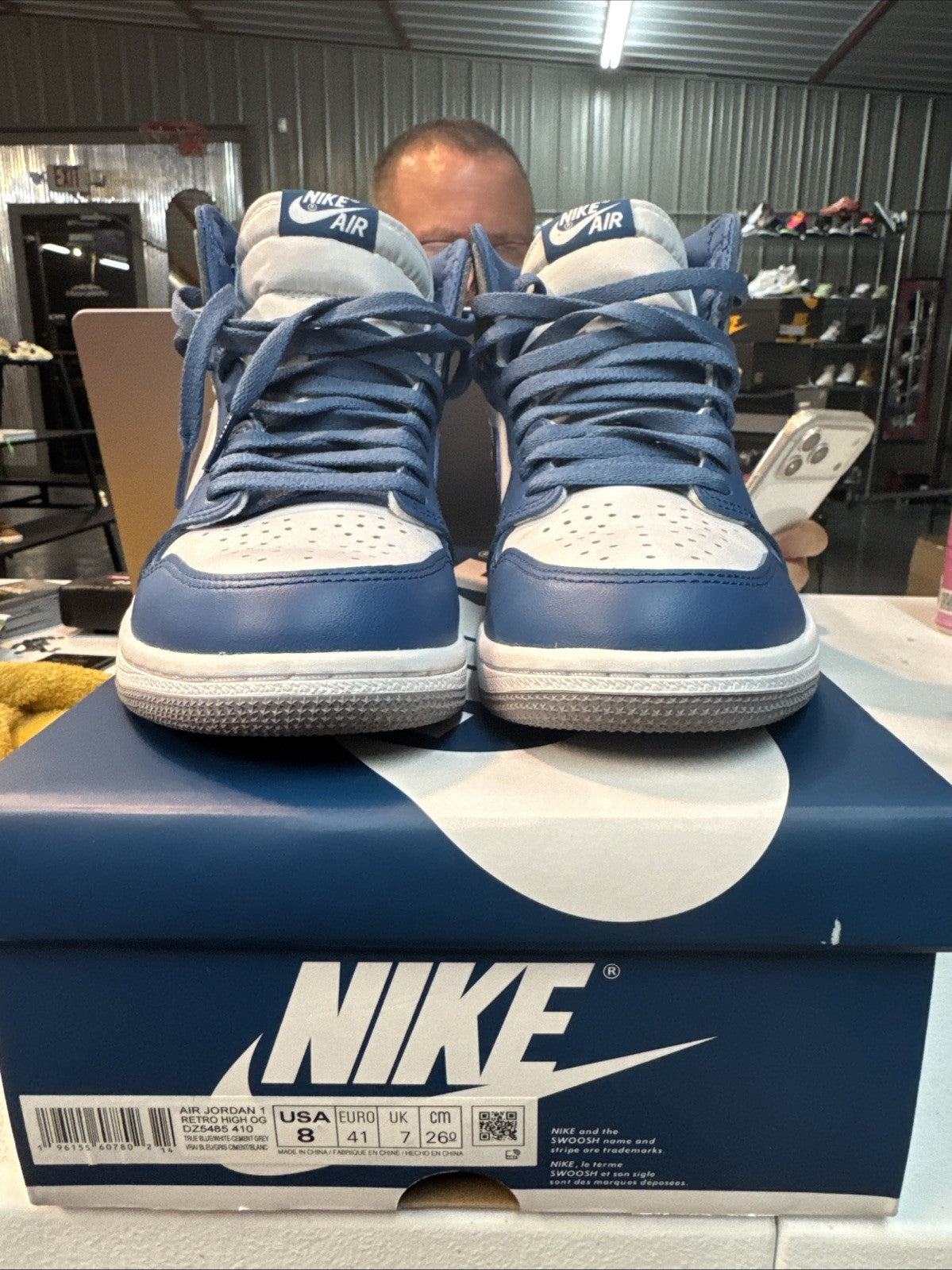Size 8 - Nike Air Jordan 1 High Blue/White