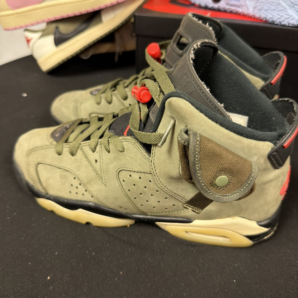 Nike Air Jordan 6 Travis Scott Olive Green Size 7 Pre-Owned