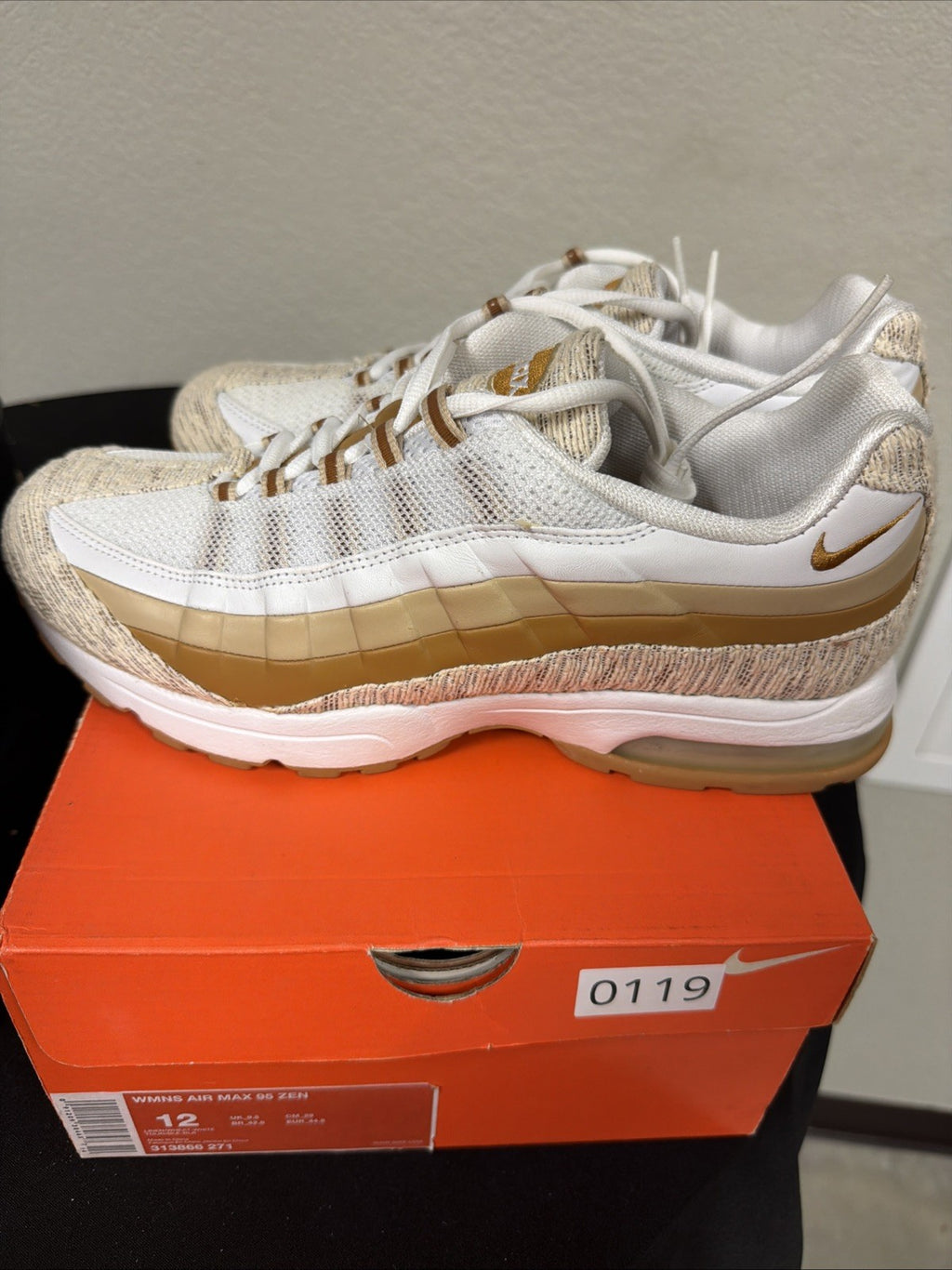 Size 12 - Air Max 95 Zen Women's Beige  Linen Brown Wheat White 2007