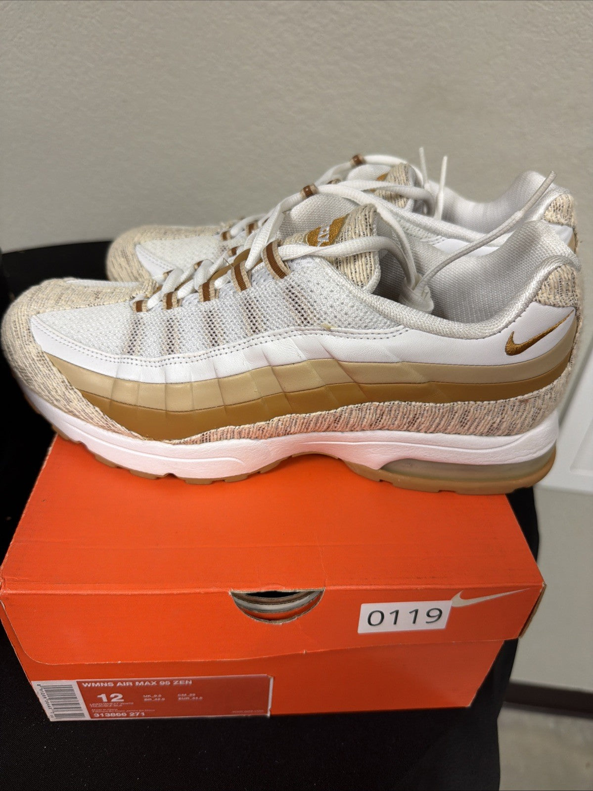 Size 12 - Air Max 95 Zen Women's Beige  Linen Brown Wheat White 2007