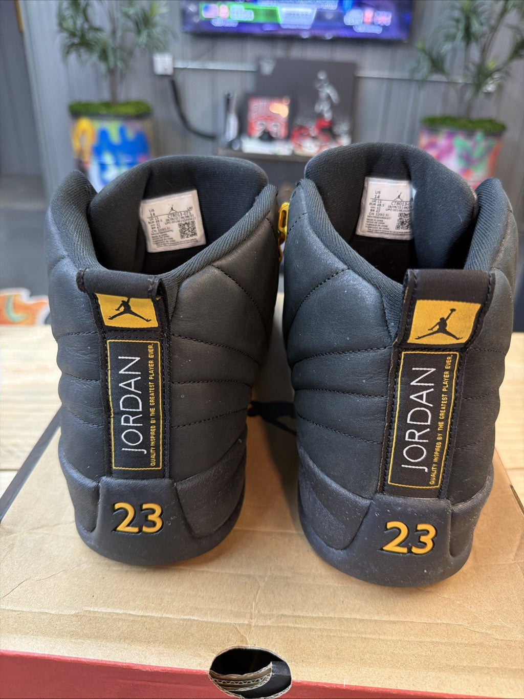 Size 14 - Jordan 12 Retro Mid Black Taxi