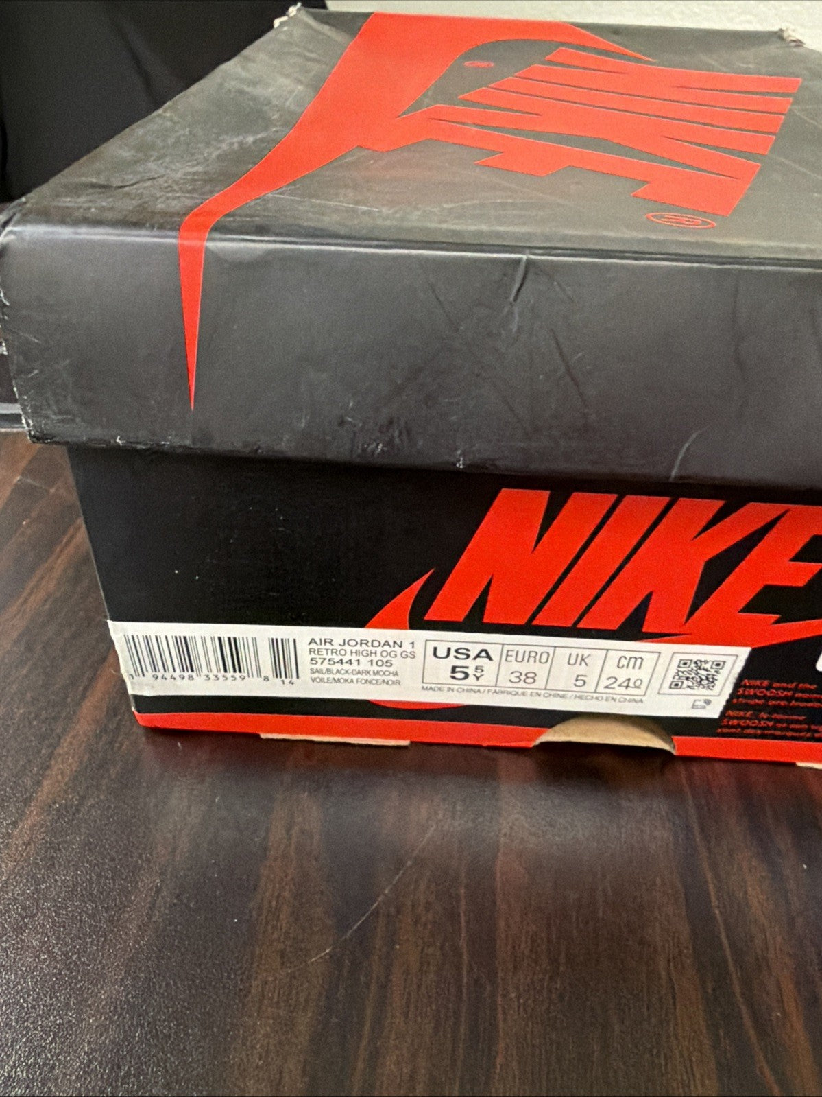 Nike Air Jordan 1 Retro High OG Black White y Youth Size 5.5 