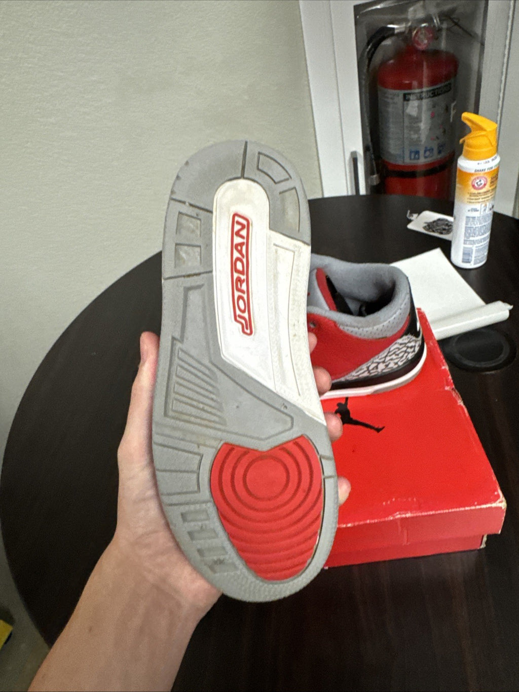 Nike Air Jordan 3 Retro SE (PS) Fire Red Cement Grey CQ0487-600 Size 3Y