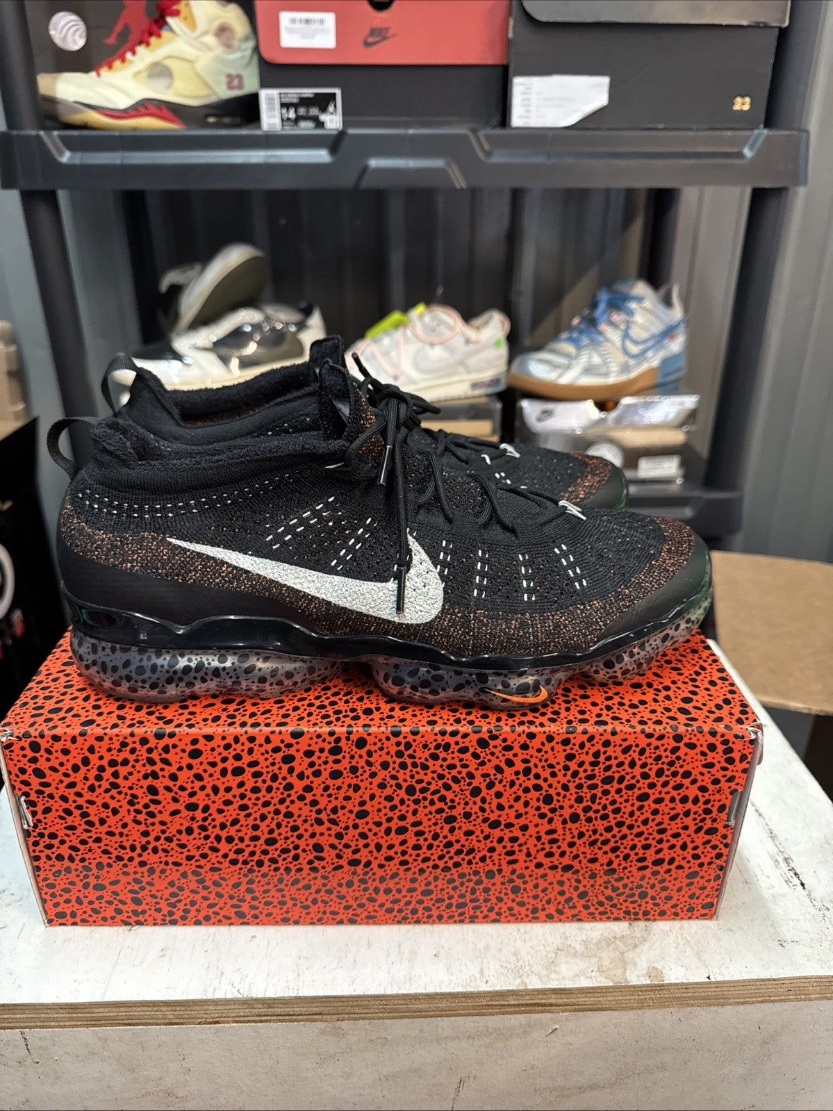 Nike Air Vapormax 2023 Flyknit Se Olympic Safari Black-Silver Sz 13
