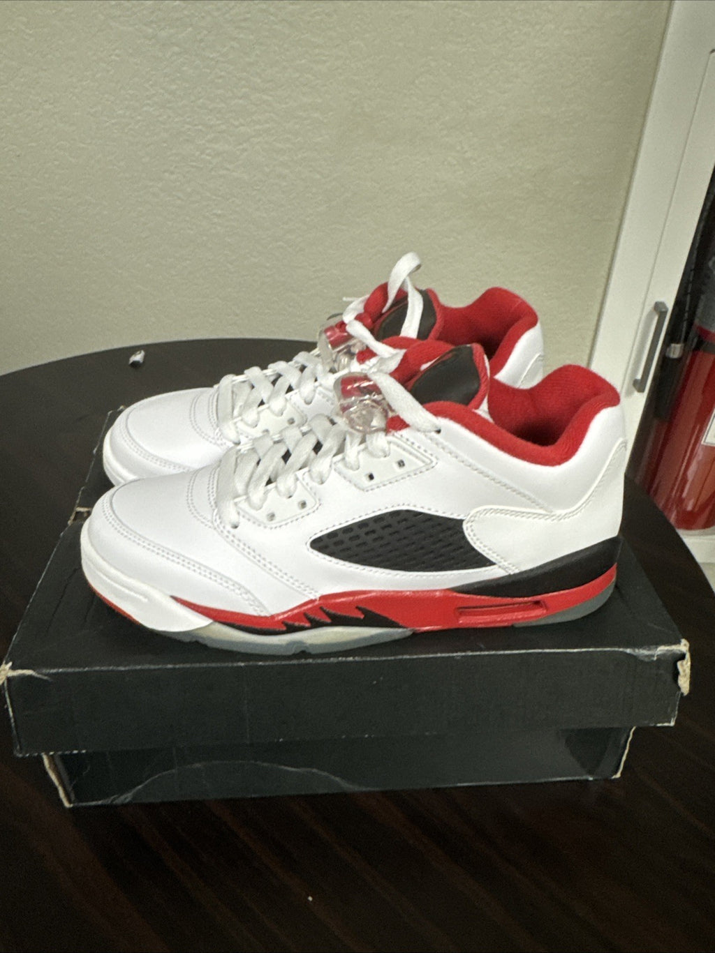 Jordan Air Jordan 5 Retro Low GS White Red Black Boys Sneakers US Size 5Y