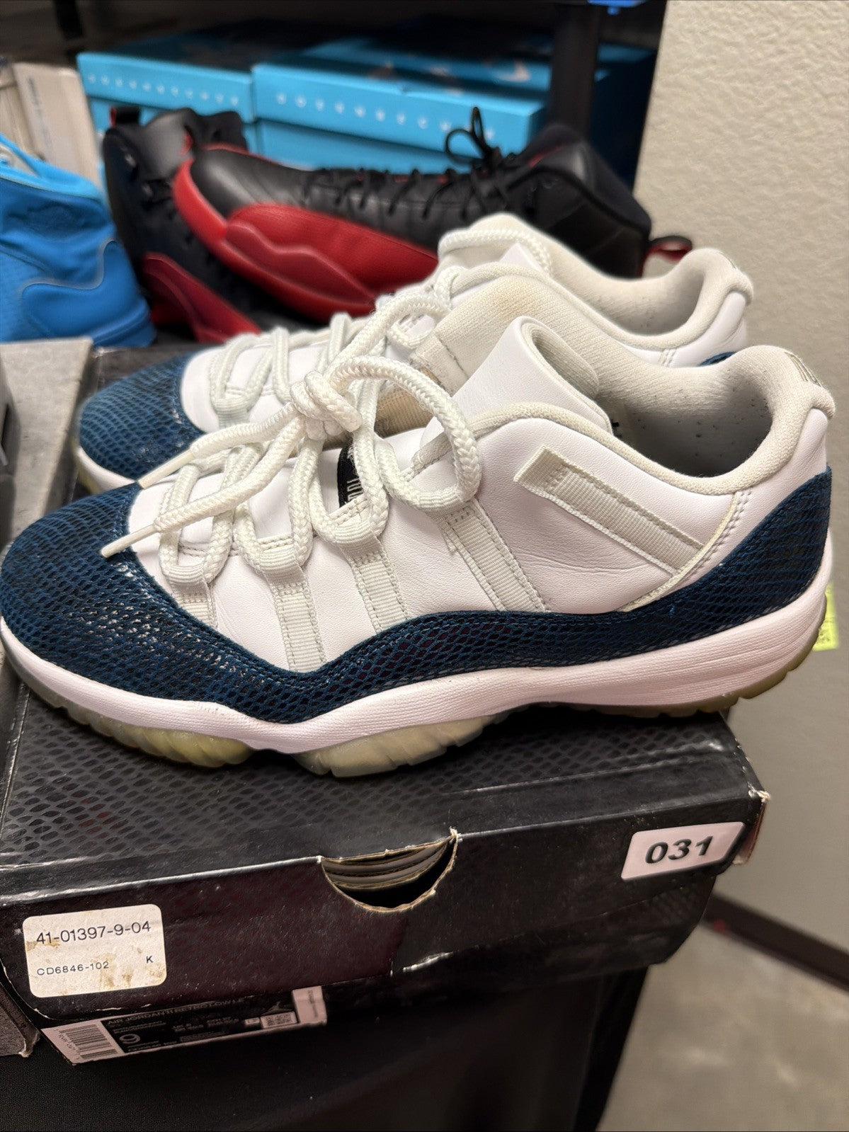 Size 9 - Jordan 11 Navy Snakeskin