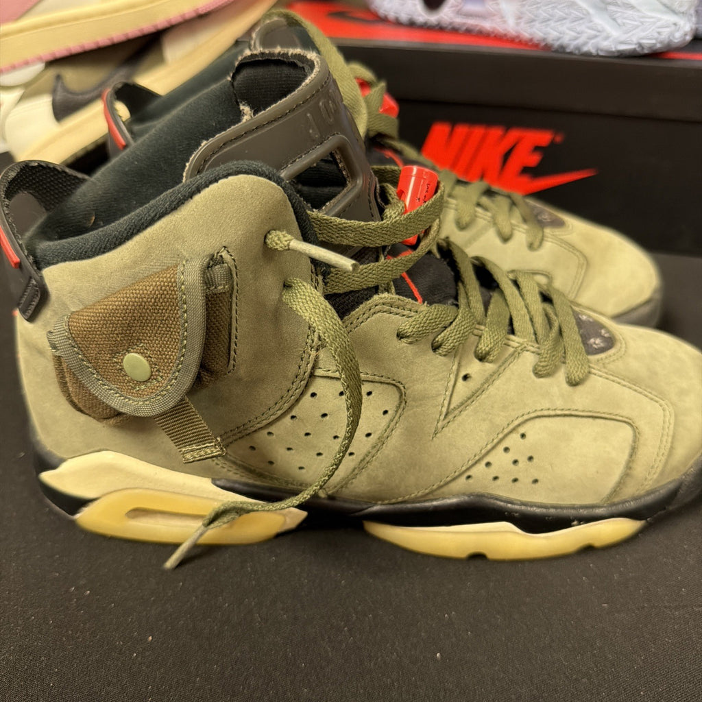 Nike Air Jordan 6 Travis Scott Olive Green Size 7 Pre-Owned