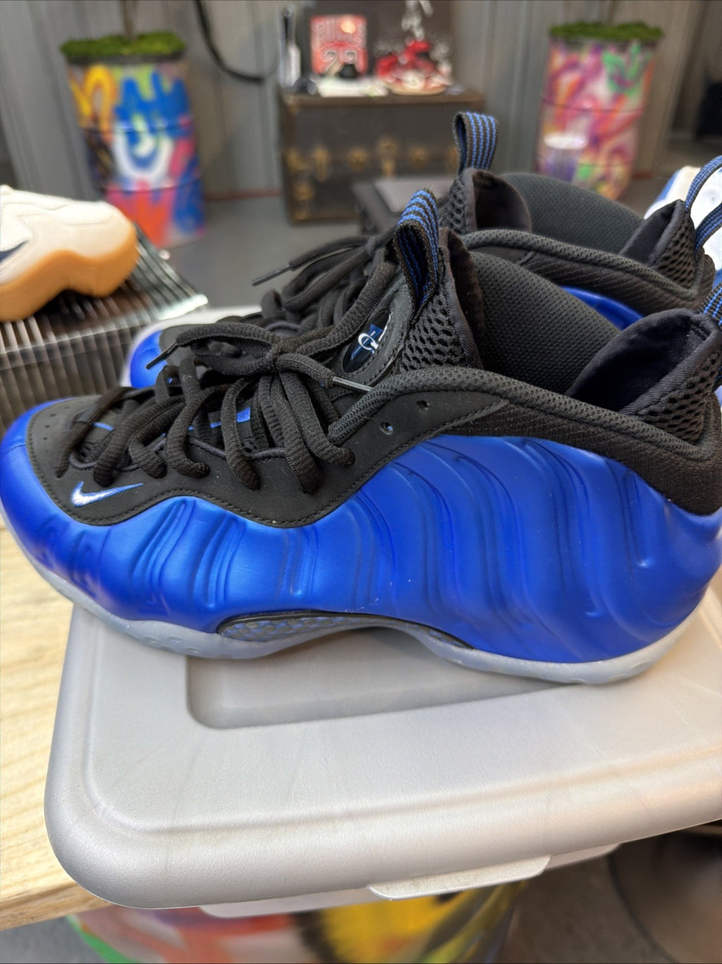 Nike Foamposite One Blue Black Men size 9.5